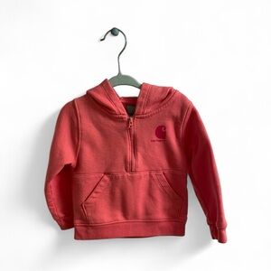 Carhartt Girls Long Sleeve Pink Lemonade Half-Zip Hoodie 18M